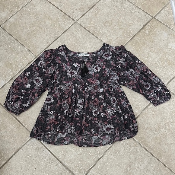 Lucky Brand-Floral Printed Peasant Top EUC - Picture 3 of 8